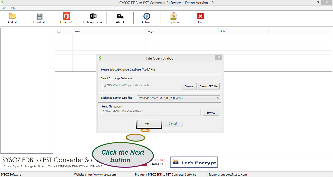 Convert Exchange EDB mailbox to PST
