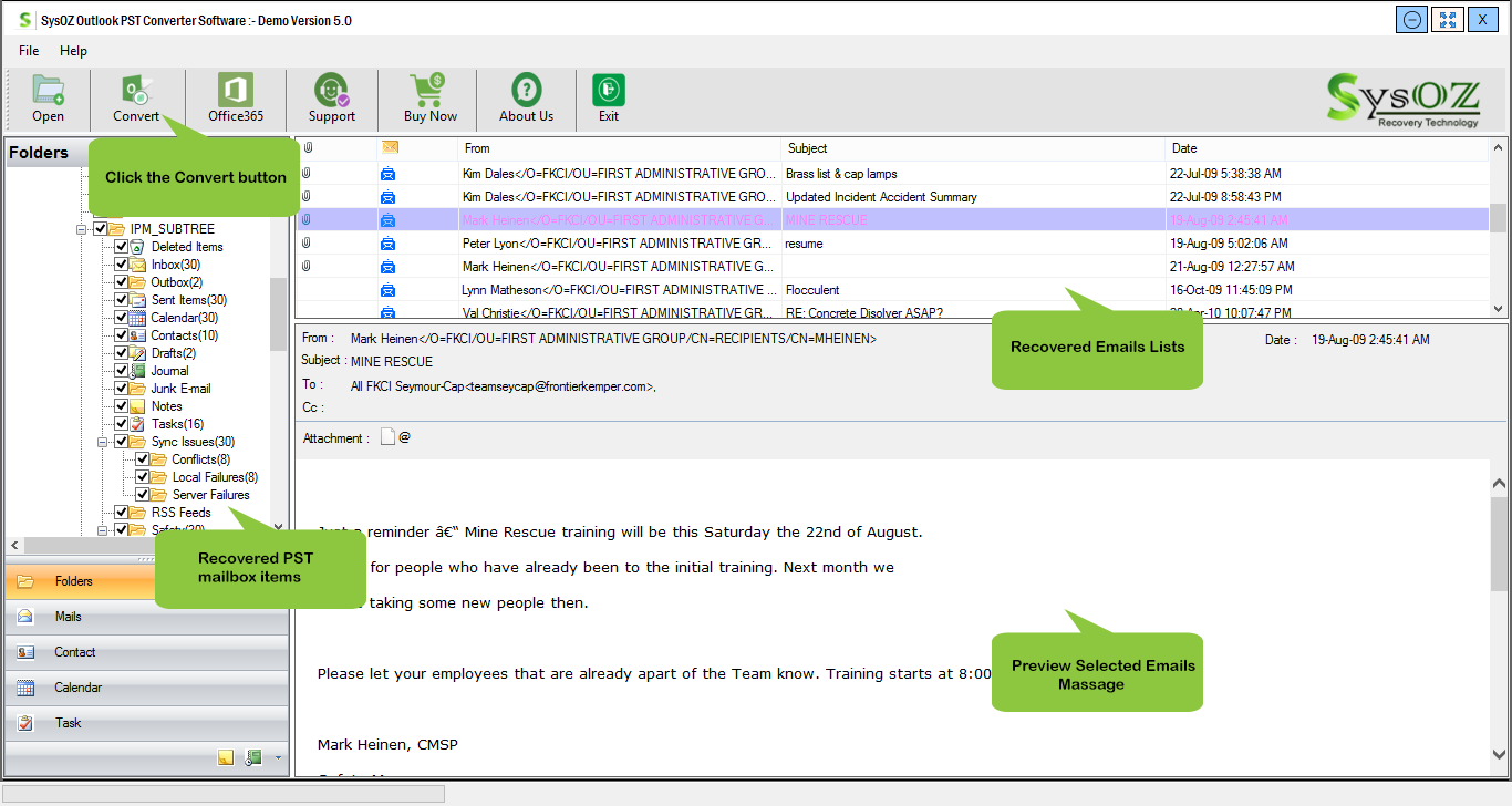 sysoz pst converter