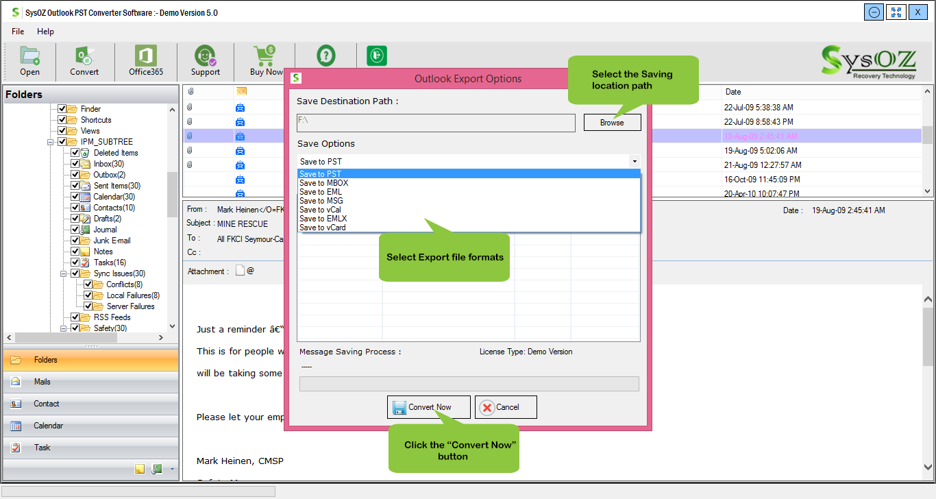 sysoz pst file converter